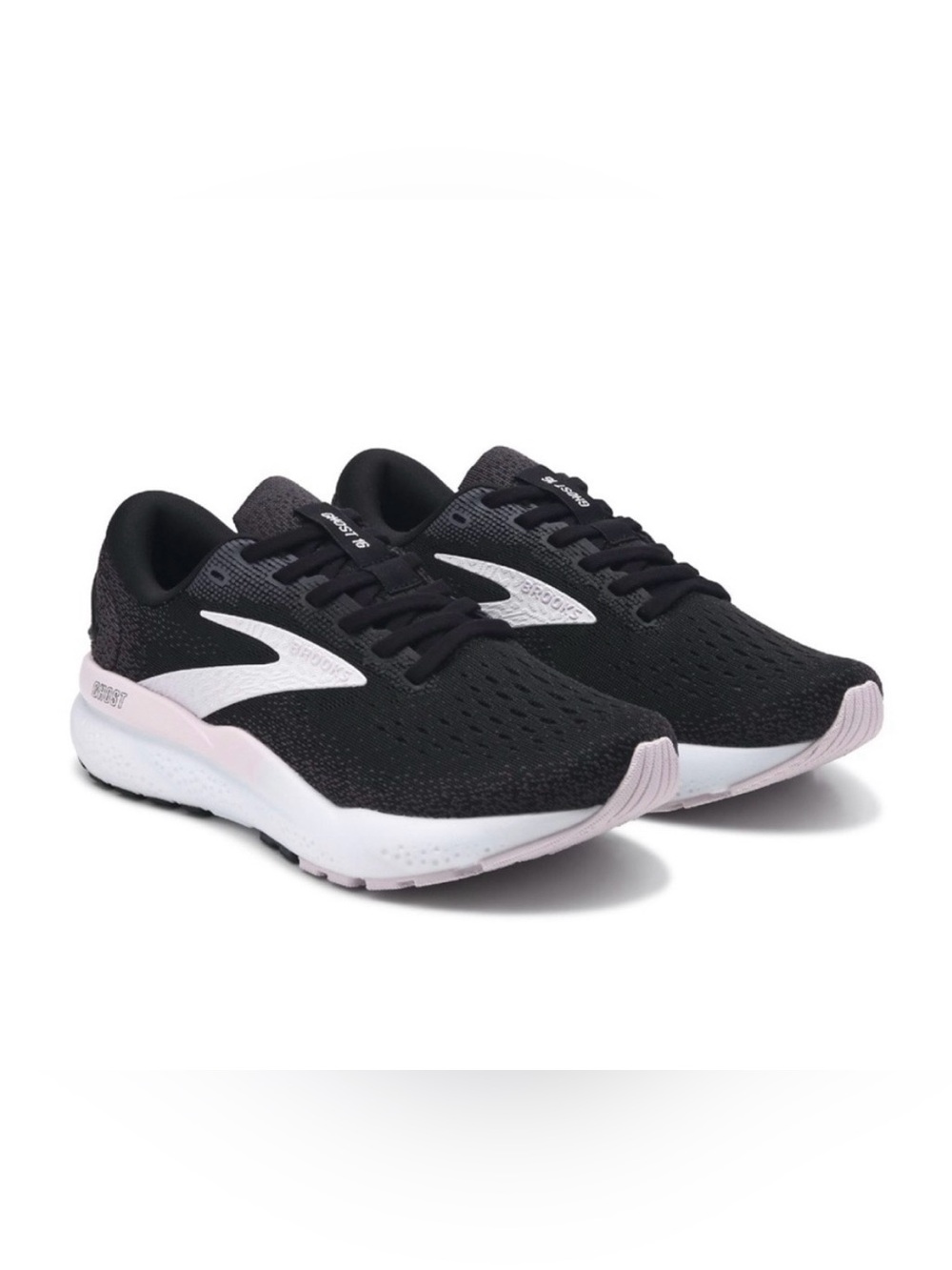 Brooks Ghost 16 Running Walking Shoes Black White Women’s Size 7.5 Medium B